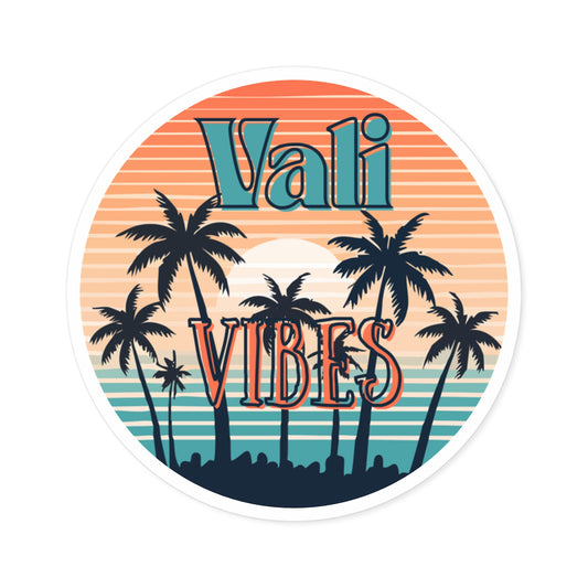 Retro Palm Tree Sunset Sticker (Indoor/Outdoor)