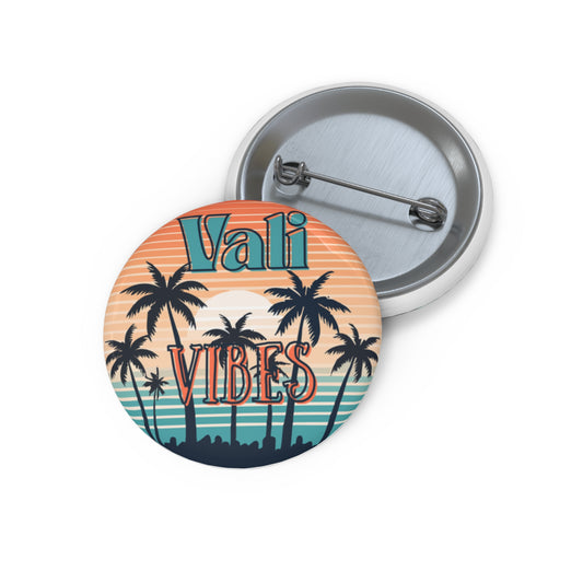 Retro Palm Tree Sunset Pin