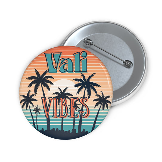 Retro Palm Tree Sunset Pin